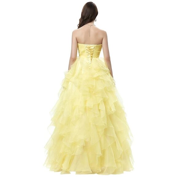 GRACE KARIN A Line Bridesmaid Dresses Long Prom Gown Size 8 Yellow - Picture 12 of 12